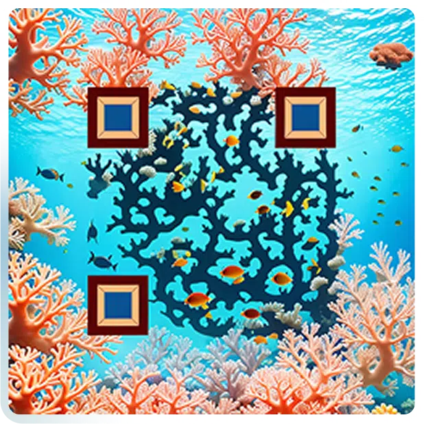 QR artistico — barriera corallina